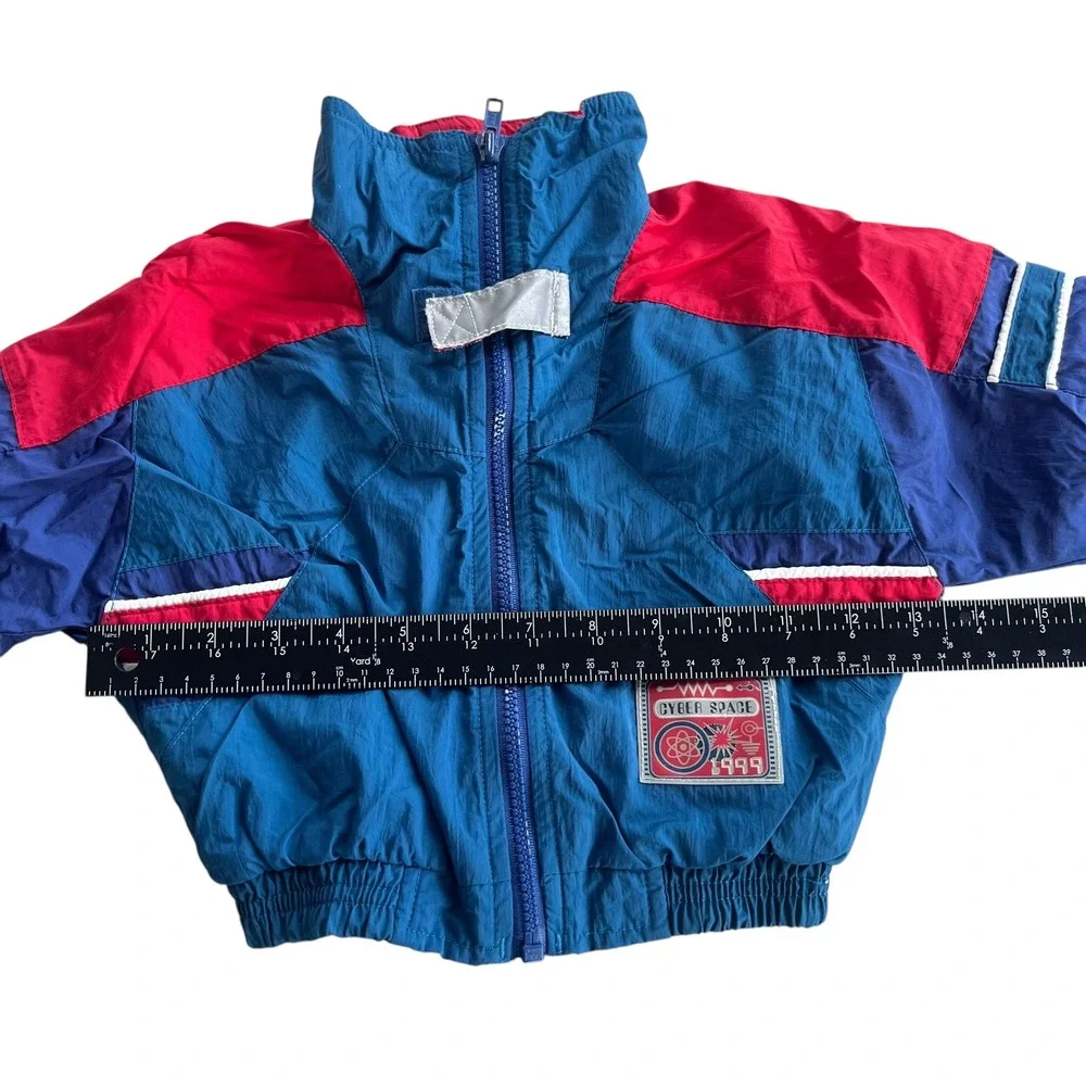 Vintage Weather Tamer 18M Blue Red 1999 Cyber Space Windbreaker Outerwear Jacket